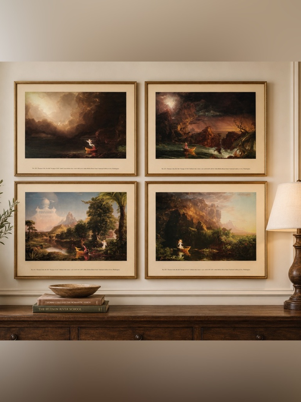 Vintage Thomas Cole “The Voyage of Life” Complete Set (4) Museum Art Panels